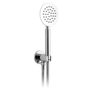 Vado Aquablade Round Single Function Mini Shower Kit With 150cm Shower Hose And Bracket With Integrated Outlet Chrome