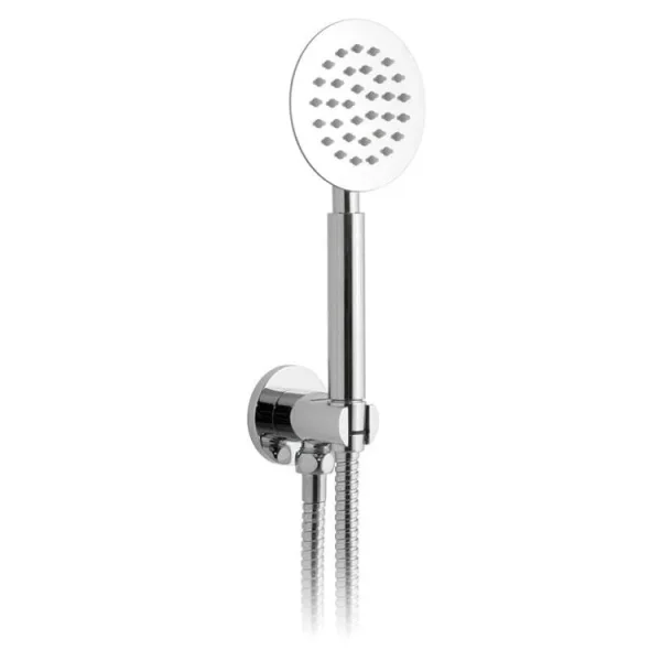 Vado Aquablade Round Single Function Mini Shower Kit With 150cm Shower Hose And Bracket With Integrated Outlet Chrome product image - Image 1