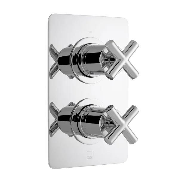 Vado Dx Elements 1 Outlet 2 Handle Concealed Thermostatic Valve Soft Square Backplate Chrome