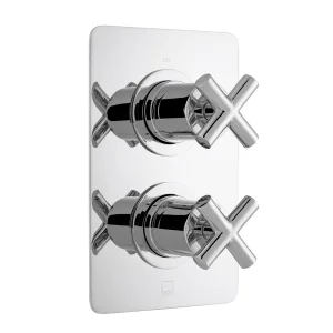 Vado Dx Elements 1 Outlet 2 Handle Concealed Thermostatic Valve Soft Square Backplate Chrome