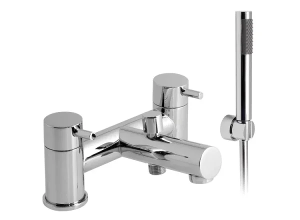 Vado Zoo 2 Hole Bath Shower Mixer Deck Mounted With Shower Kit Chrome detail view - Image 2