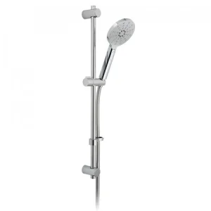 Vado Nebula Slide Rail Shower Kit With Round 3 Function Rub-clean Shower Handset With Push-button Control, 680mm Slide Rail And 150cm Smoothflex Anti-twist Silver Shower Hose Chrome