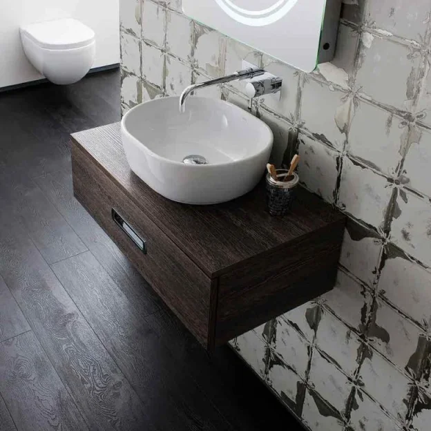 Crosswater Kai Lever Basin 2 Hole Set Wall Mounted With Backplate Chrome detail view - Image 4