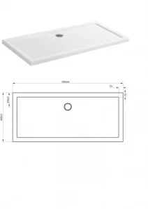 Crosswater Rectangle Shower Tray 1800mm X 800mm X 35mm