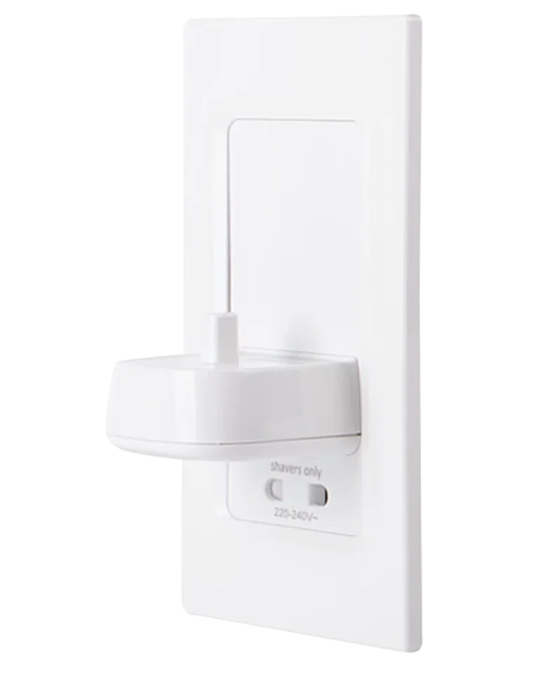 Proofvision Tbcharge In-wall Electric Toothbrush Charger & Shaver Socket - White product image - Image 1