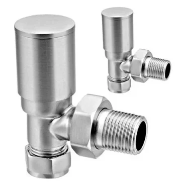 Reina Portland Angled Brushed Radiator Valves