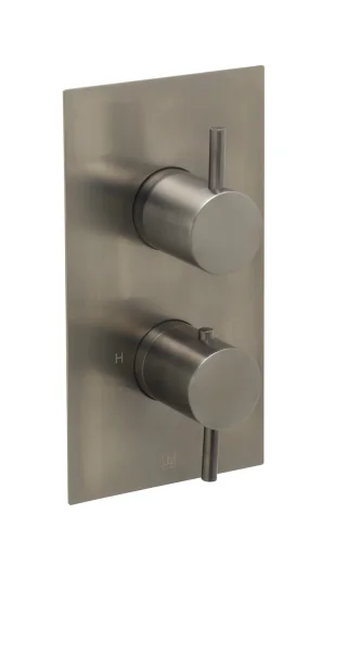 Just Taps Vos Thermostatic Concealed 1 Outlet Shower Valve Brushed Black