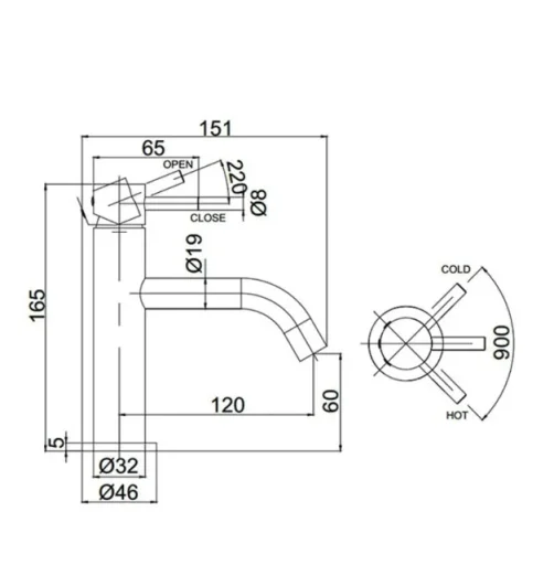 Crosswater Mpro Basin Monobloc Knurled No Waste Deck Mounted Brushed detail view - Image 8