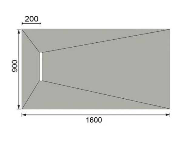 Abacus Elements Level Access Kit Linear 300 Drain 16x9 End technical drawing - Image 2
