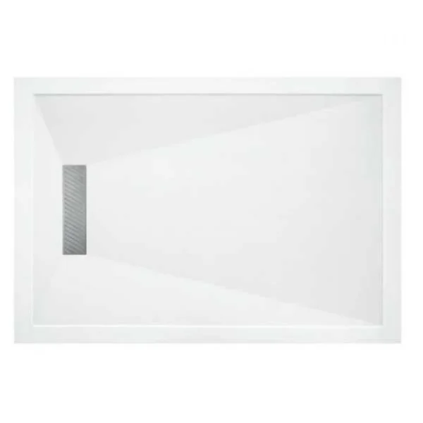 London Showers  Linear 1000 x 900mm Tray & Waste - White