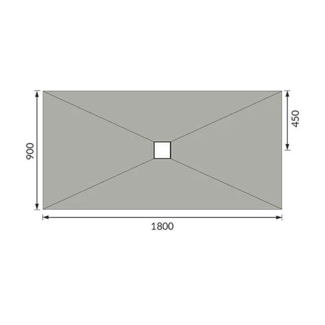 Abacus Elements Shower Tray 18x9 Centre technical drawing - Image 2