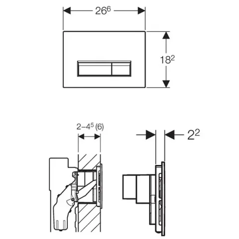 Geberit 115.600.sq.1 Sigma40 D/f Plate Umbra Glass detail view - Image 5