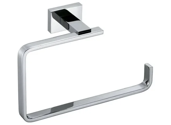 Vado Level Towel Ring Wall Mounted Chrome detail view - Image 2