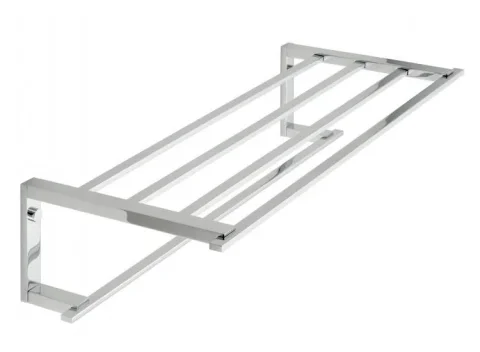 Vado Level Towel Shelf With Towel Rail 550mm (22") Chrome detail view - Image 2