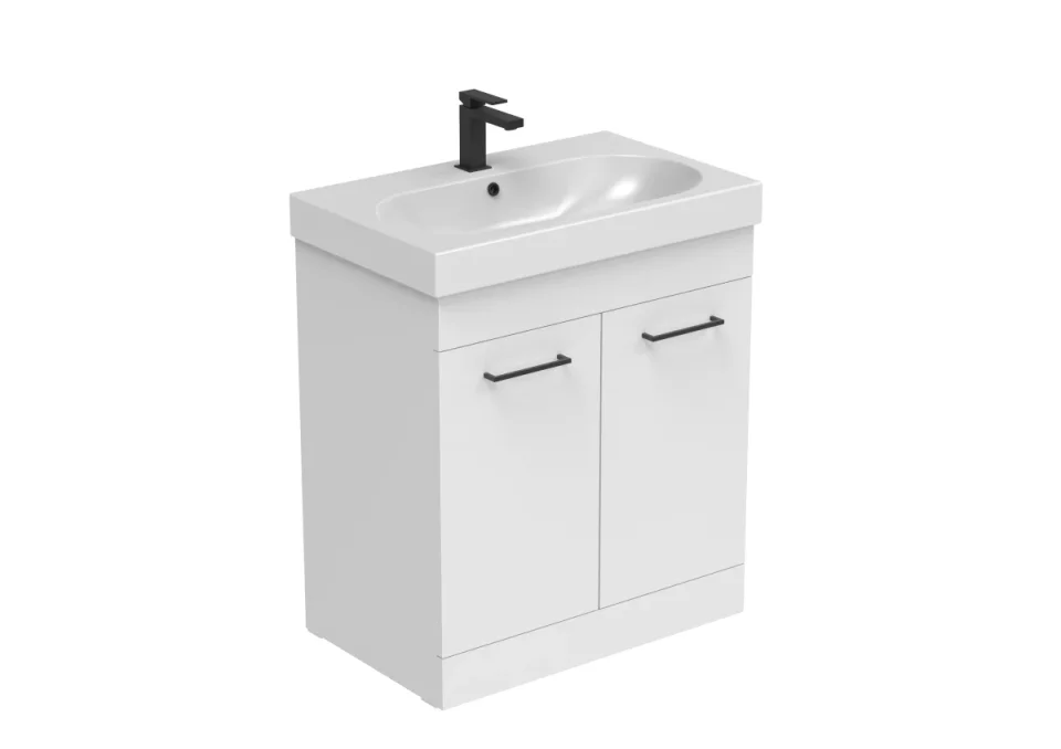 Saneux Austen 72cm 2 Door Floor Standing Unit - Matte White product image - Image 1