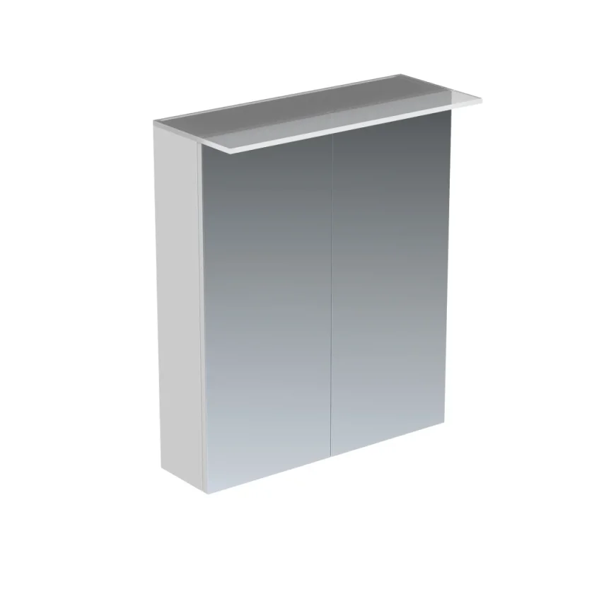 Saneux Austen 60cm 2 Door Electric Mirror Cabinet - Matte White product image - Image 1