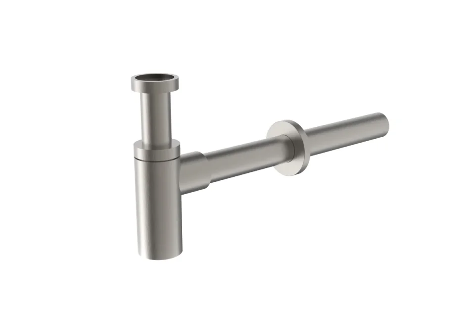 Saneux Cos Round Bottle Trap - Brushed Nickel product image - Image 1