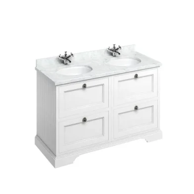Burlington 1300 Freestanding Vanity Unit Matt White