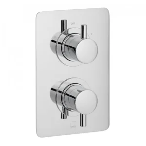 Vado Dx Celsius 2 Outlet 2 Handle Concealed Thermostatic Valve Soft Square Backplate Chrome