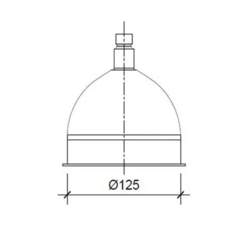 Just Taps Victorian Shower Head 125mm Chrome technical drawing - Image 2