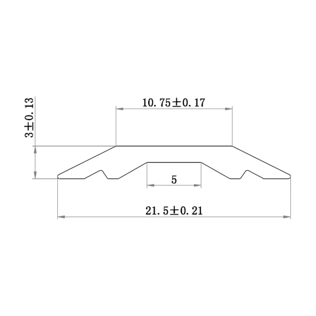 Abacus Glass Threshold Trim Piece - Polished - 1200mm technical drawing - Image 2