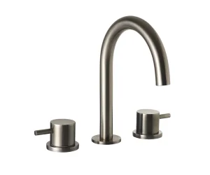 Just Taps Vos 3 Hole Deck Mounted Basin Mixer Brushed Black
