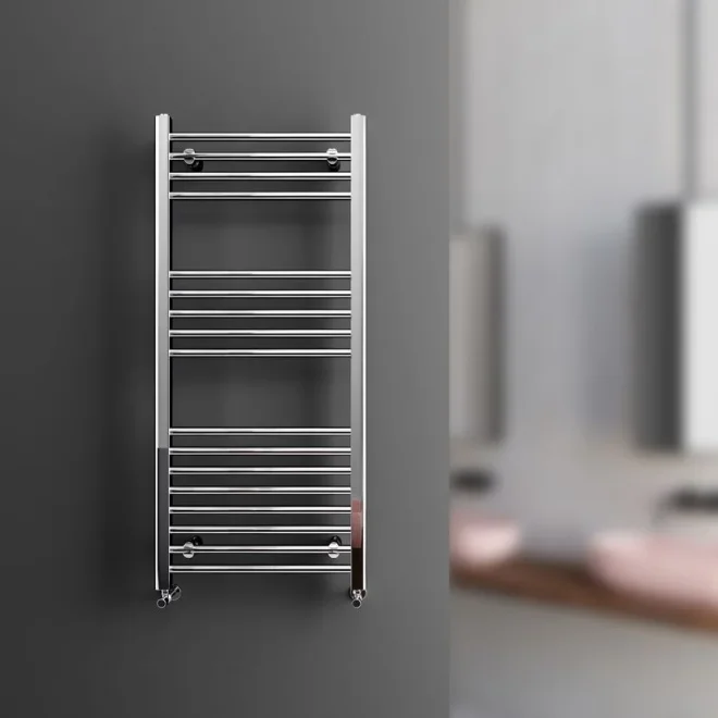 Cubico Nova Straight Ladder Rail 1200x500 Chrome product image - Image 1