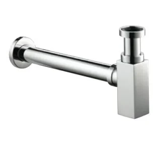 Pura Square 11/4" chrome bottle trap and pipe