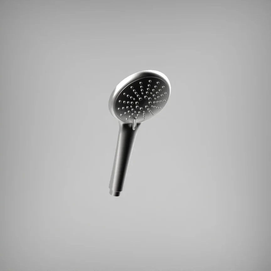 Ava Round Multi Function Shower Handset - Brushed Stainless Steel product image - Image 1