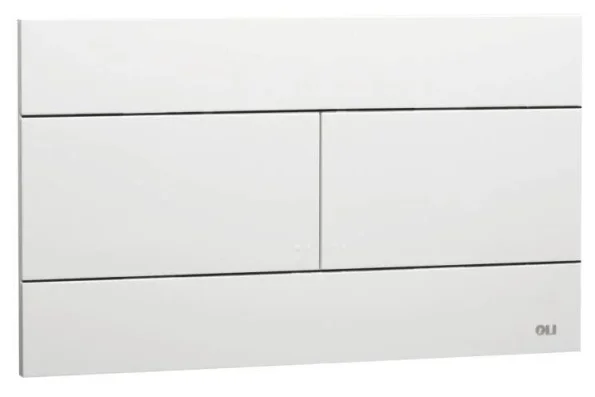 Oli Slim Mechanical Dual Flush Plate White TD detail view - Image 2