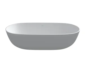 StoneKAST Pebble Freestanding Bath 1800 x 900mm Matt White (Waste Included)