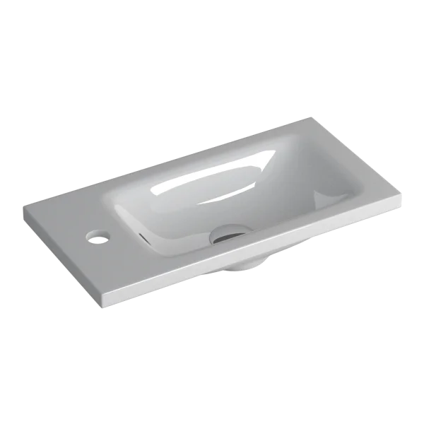 Faeber Silkstone Pearl 500mm Cloakroom Single Wall Hung Basin Gloss (requires Brackets)