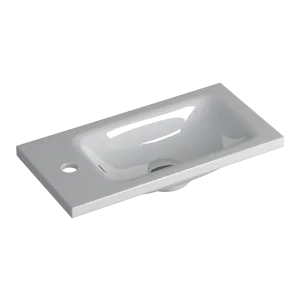 Faeber Silkstone Pearl 500mm Cloakroom Single Wall Hung Basin Gloss (requires Brackets)