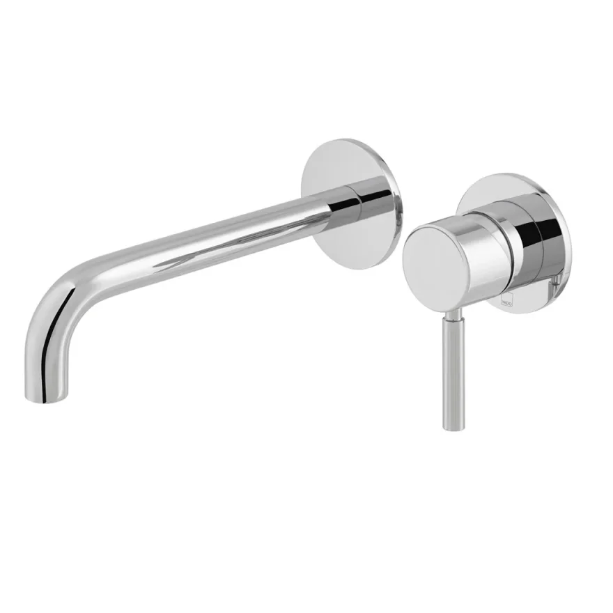 Vado Origins 2 Hole Slimline Basin Mixer Single Lever Wall Mounted 180mm Spout Chrome product image - Image 1
