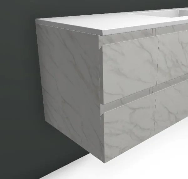 Faeber Mode 300mm 2 Drawer Side Vanity Unit Bianco Carrara Stone