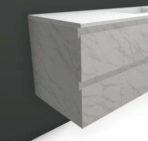 Faeber Mode 300mm 2 Drawer Side Vanity Unit Bianco Carrara Stone