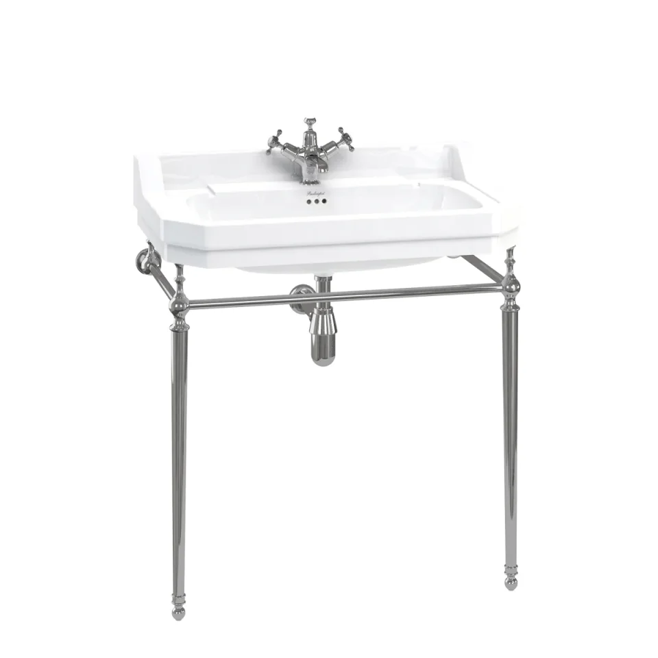 Burlington Edwardian 80cm Basin Wash Stand Chrome Plated Brass Fittings product image - Image 1