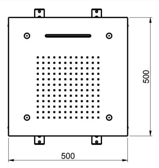 Nocode Soprano 500 Chromotherapy Shower Head Built-in Cp technical drawing - Image 2