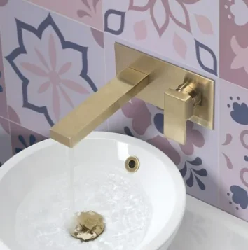 Crosswater Overflow Cover Brushed Brass detail view - Image 2