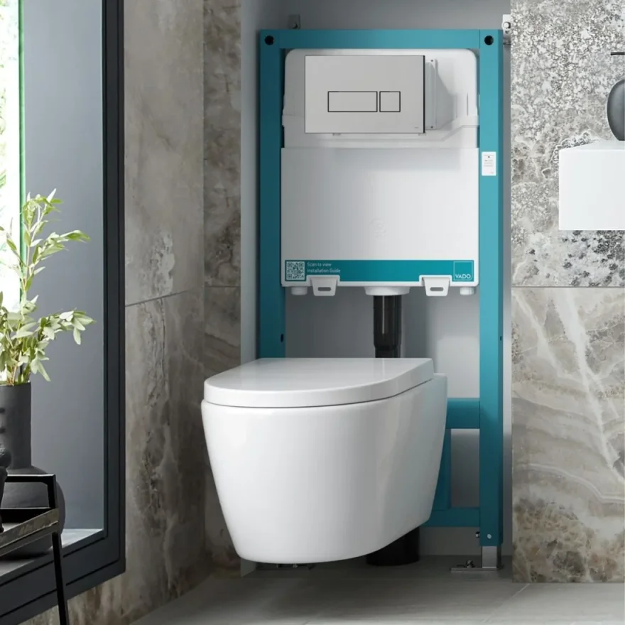 Vado Short Frame & Cistern With Adjustable Height 825mm X 500mm detail view - Image 3