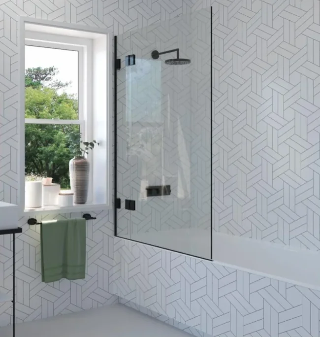 Shower Lab View 14 Standard-two Panel Hinged Bath Screen 889-909 X 1500 product image - Image 1