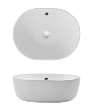 Crosswater Pearl Counter Basin 450 With Overflow White
