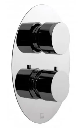 AVA Oval 3 Outlet 2 Handles Thermostatic Shower Mixer Valve Polished Chrome product image - Image 1