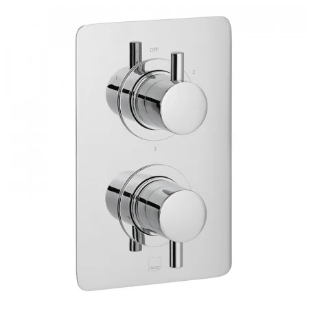 Vado Dx Celsius 3 Outlet 2 Handle Concealed Thermostatic Valve Soft Square Backplate Chrome