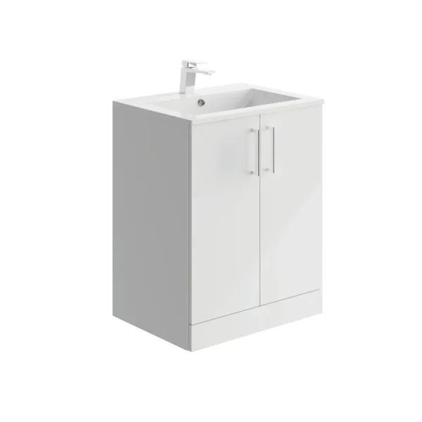 Phoenix Emma 80 Floor Standing Unit Gloss White & Ceramic Basin