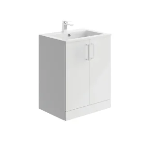 Phoenix Emma 80 Floor Standing Unit Gloss White & Ceramic Basin