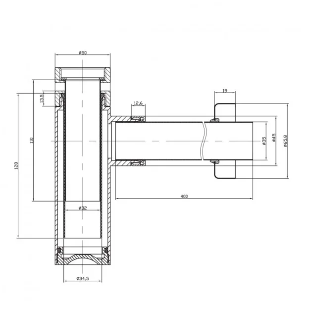 Crosswater Bottle Trap Stainless detail view - Image 3