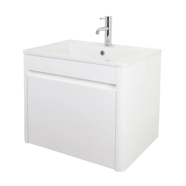 Faeber Geneva 600mm White Basin Unit Gloss