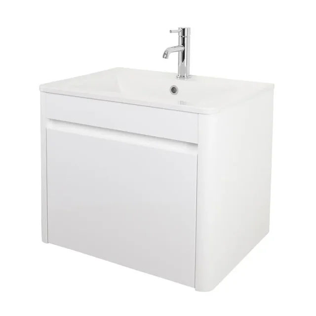 Faeber Geneva 600mm White Basin Unit Gloss product image - Image 1