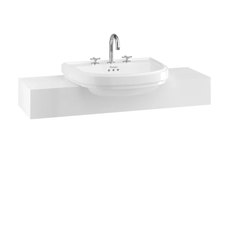 Burlington Riviera 58cm Semi Inset Basin 3th White product image - Image 1